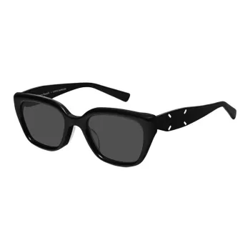 CAPONI Plate Frame Square Sunglasses Unisex Black
