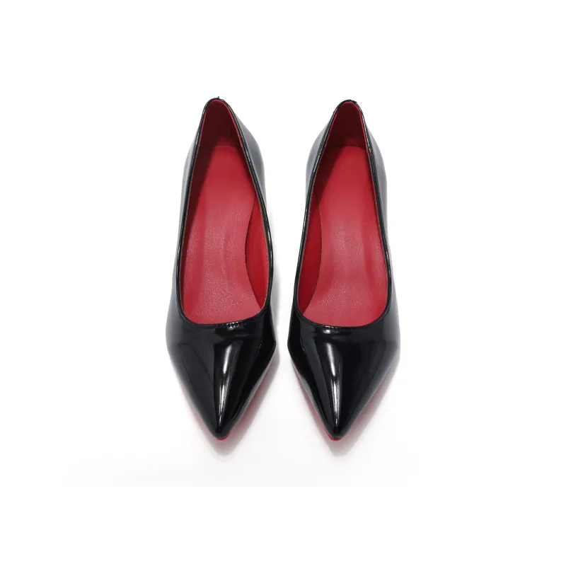 Take The Qin Slim Heel High Heels Women's Black-3