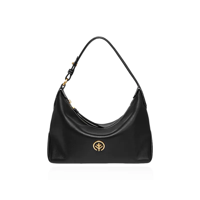 BAGTREE Vegetable Tanned Cow Leather Underarm Portable Crossbody Bag, Shoulder Bag Trumpets Women's Multicolor-9