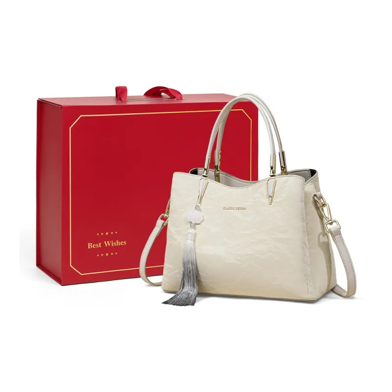 COMELY Synthetic Leather Shoulder Bag, Crossbody Bag, Handbag Women's Ecru-5