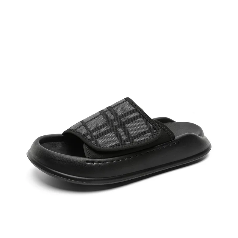 SOBB Slip Resistant Abrasion Resistant Cushioning Slide Slippers Men's Black-0