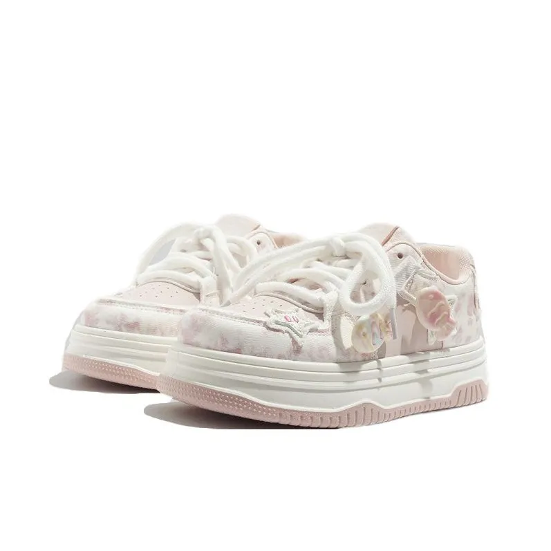 KATHRYN WILSON Slip Resistant, Abrasion Resistant, Lightweight, Breathable Low Top Skateboard Shoes Women's Pink-1