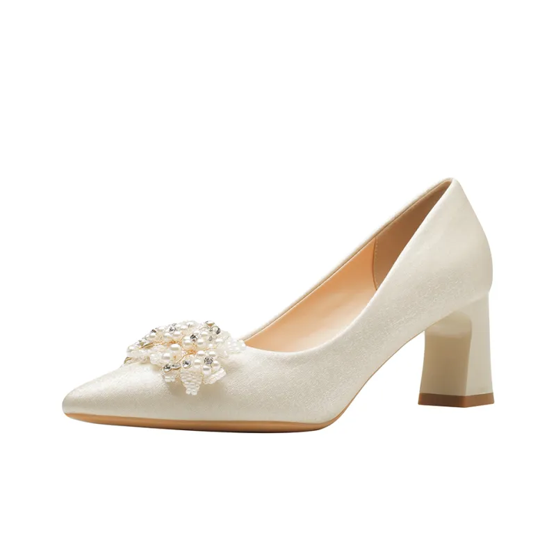 GOSO Chunky Heel High Heels Women's Apricot-0