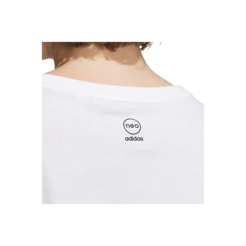 Adidas Neo Drop Shoulder Sleeve T Shirt Women's White-4