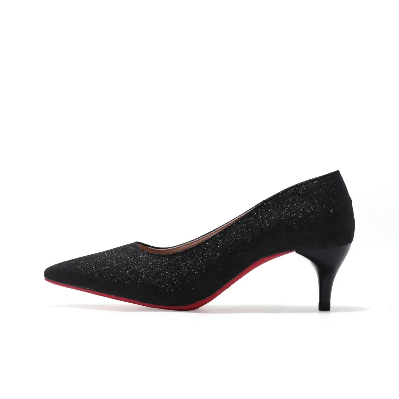 Take The Qin Slim Heel High Heels Women's Black-13