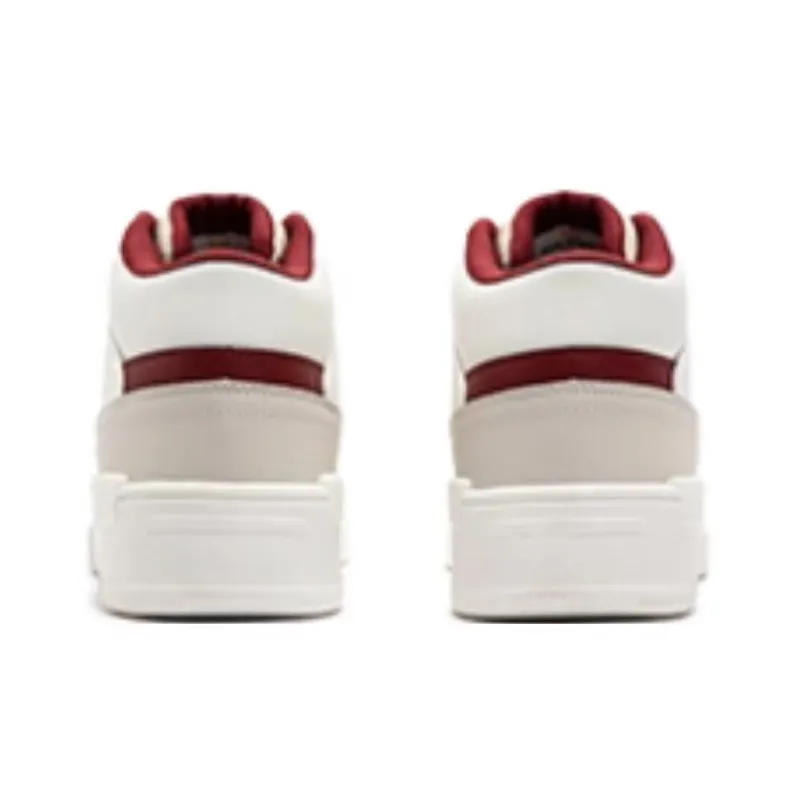 361° Anti Slip Wear Resistant High Top Skateboard Shoes Men's White Red-2