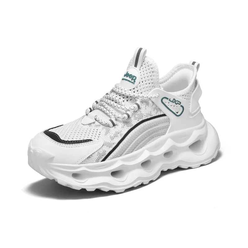 Jeep Cushioning Height Increasing Abrasion Resistant Slip Resistant Low Top Chunky Sneakers Men's-1