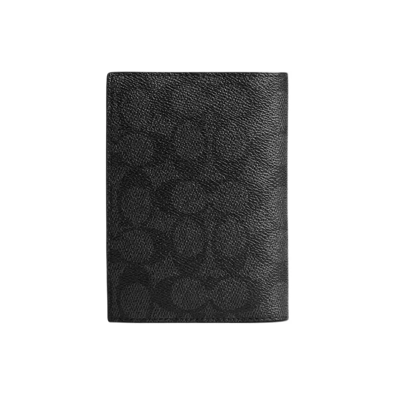 COACH Signature Canvas Passport Holder Mini Unisex Black-1