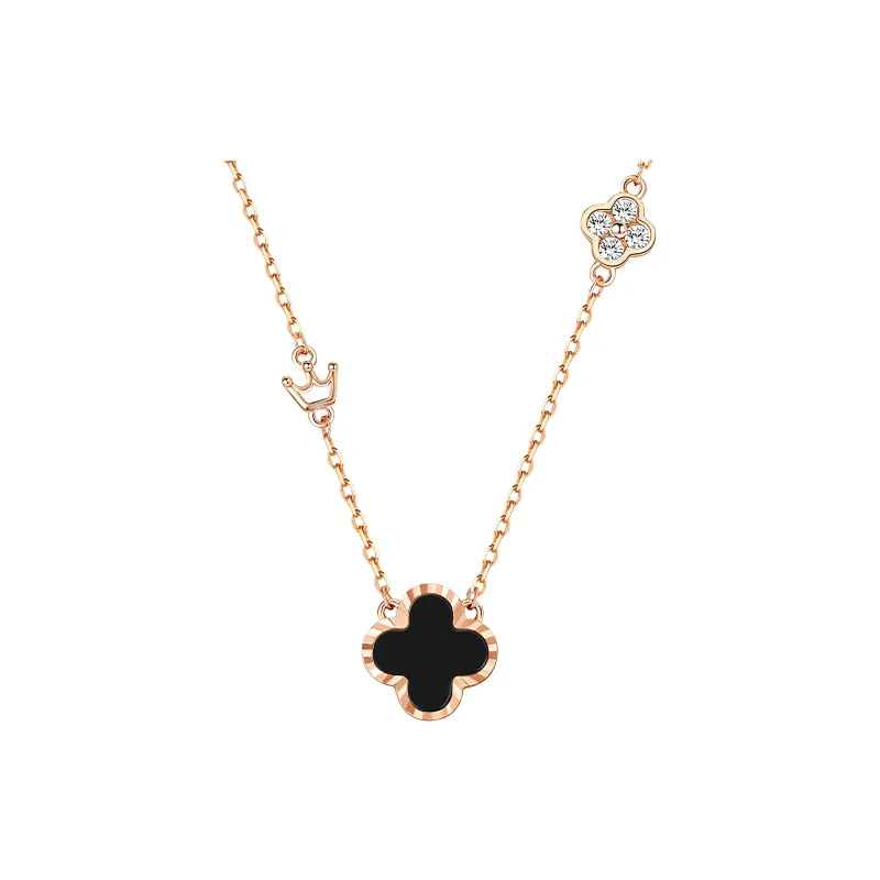 Disney S925 Silver Necklaces Women's Black-0