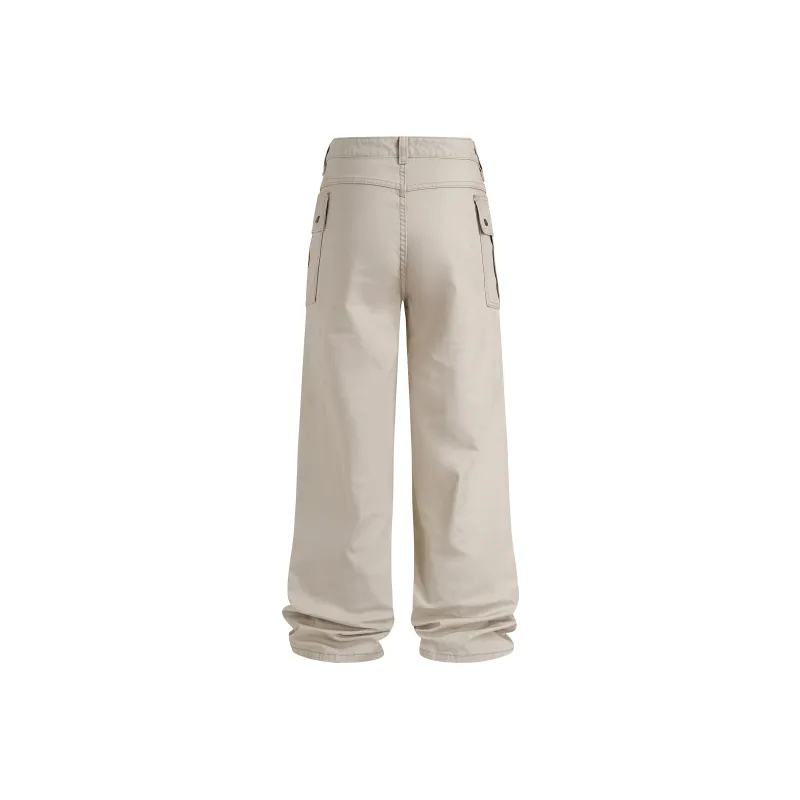 A3G4 Cargo Pants Unisex Beige Apricot-1