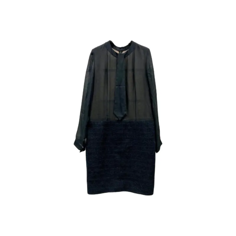 CHANEL 21K Long Sleeved Dress Women's Black-0