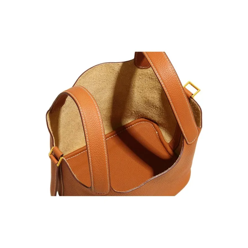 BEMIX PETS Cow Leather Handbag Regular Women's Gold Brown-4
