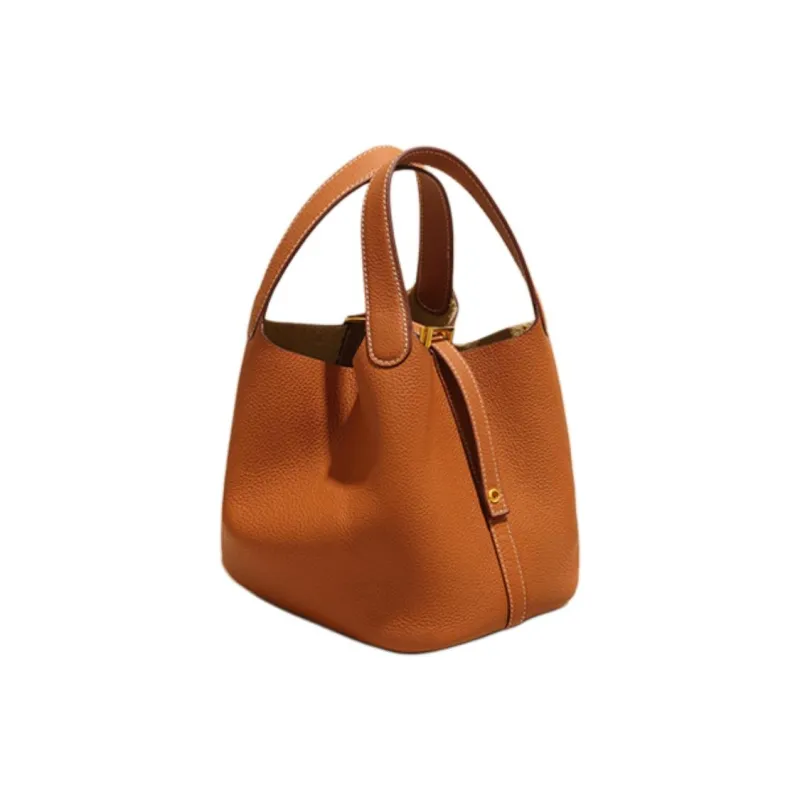 BEMIX PETS Cow Leather Handbag Regular Women's Gold Brown-2