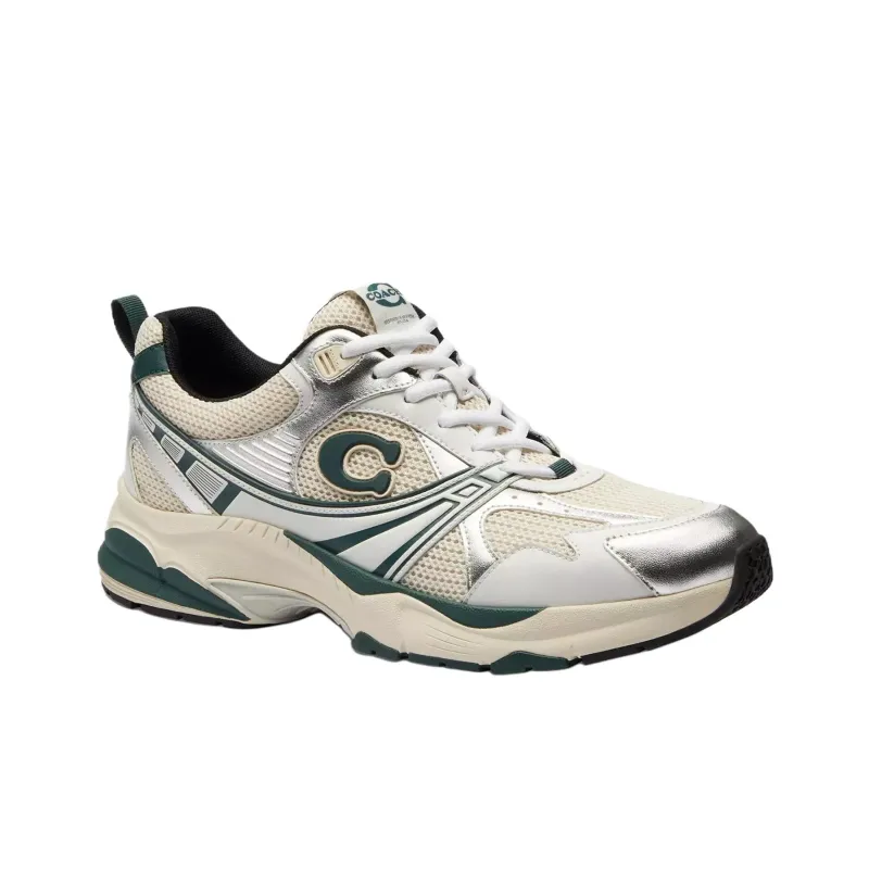 COACH Low Top Casual Shoes Men's Green-2