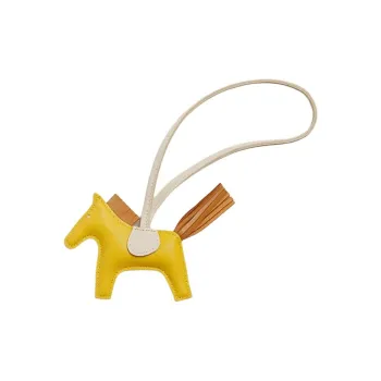 HERMES Rodeo Milo Lambskin Bag Charm Bag Accessory Trumpets Women's Naples Yellow