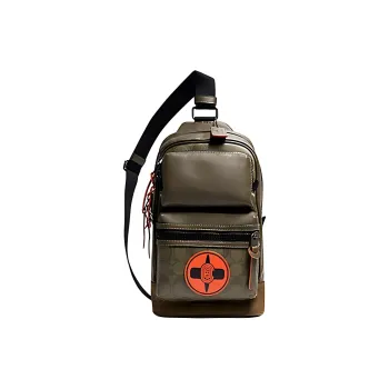COACH Rider Cow Leather Rider Bag, Backpack, Sling Bag Tubas Men's Army Green