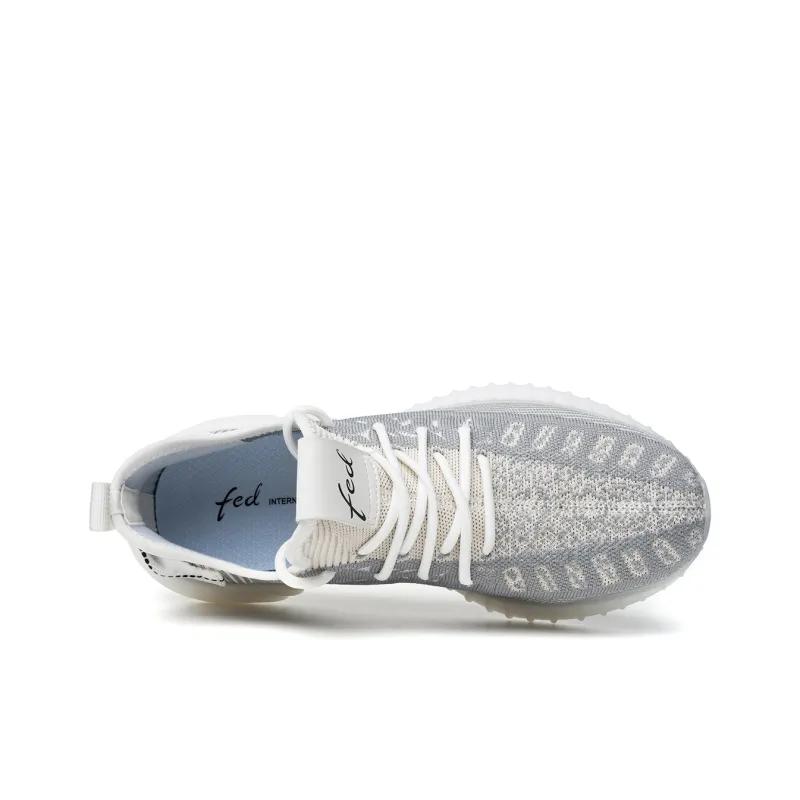 FED Breathable And Lightweight Low Top Casual Shoes Men's White Gray-4