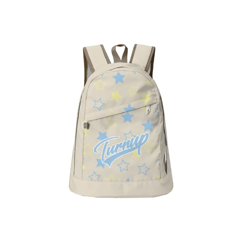 TURN UP Polyester Backpack Unisex Khaki-11