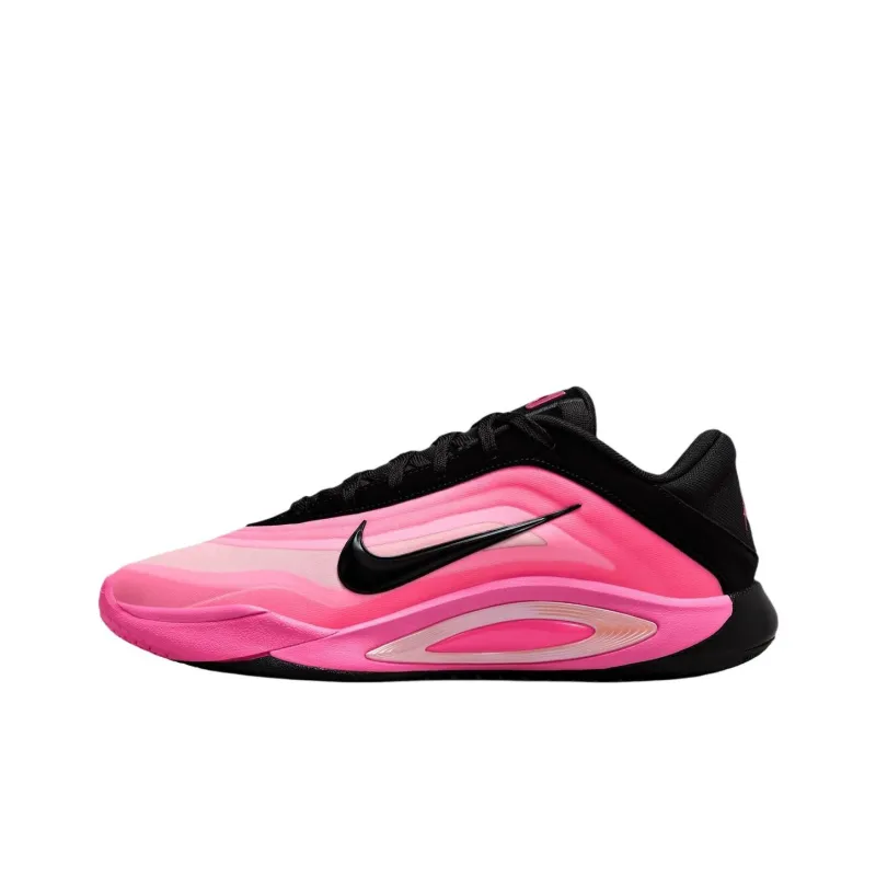 Nike A'One Anti Slip Wear Resistant Low Top Basketball Shoes Women's Pink Black-0