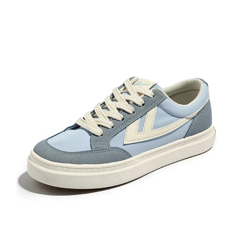 Warrior Low Top Skateboard Shoes Women's Light Blue/Beige-2