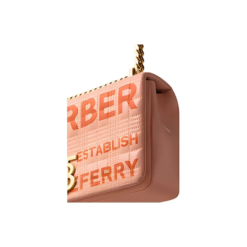 Burberry Horseferry Printed Coated Cotton Canvas Loena Crossbody Bag Shoulder Bag Women's Peach Pink-3