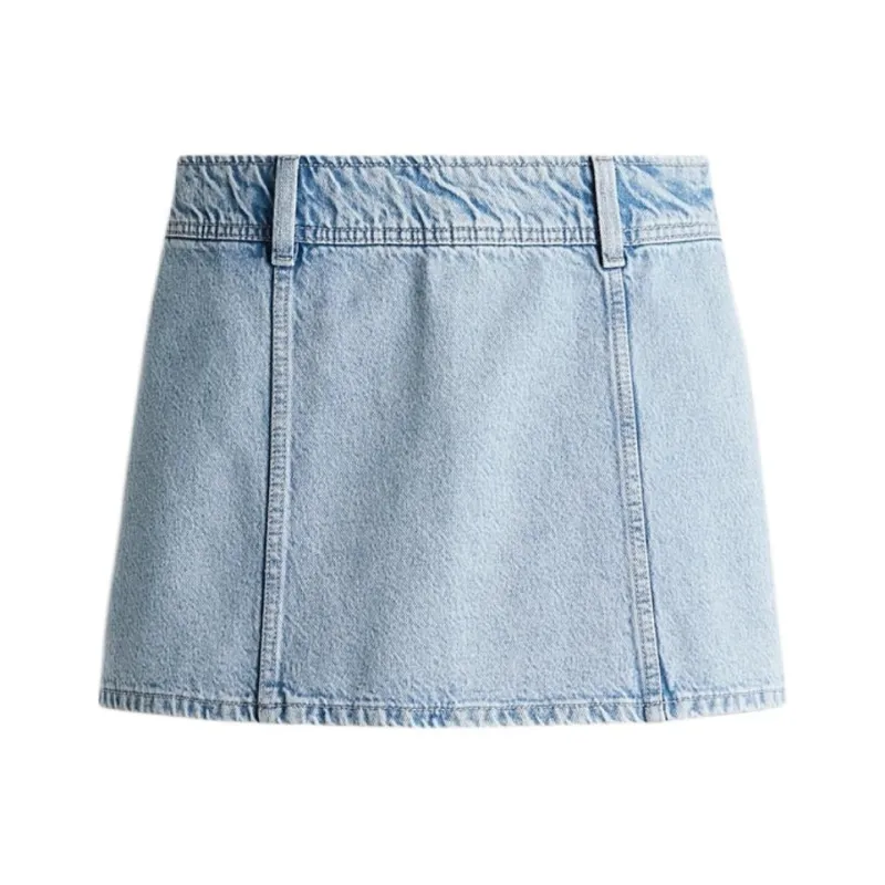 H&M Denim Short Skirts Women's Light Denim Blue-0