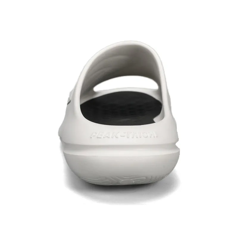 PEAK Very Small Fat Drag Slip Resistant Abrasion Resistant Cushioning Slide Slippers Men's Super Light White Black-3