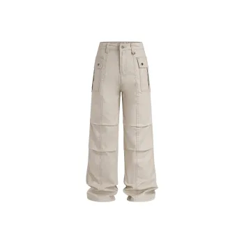 A3G4 Cargo Pants Unisex Beige Apricot