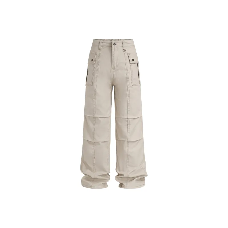 A3G4 Cargo Pants Unisex Beige Apricot-0