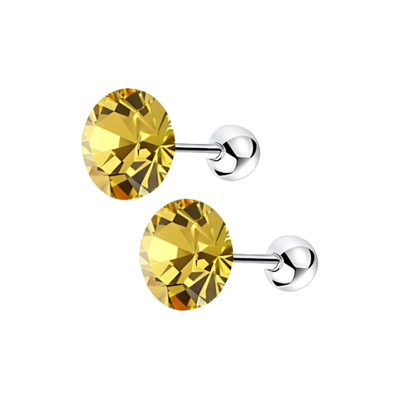 Titanium Steel Ear Care Stud Earrings Fashion Stud Earrings Unisex Multicolor Sparkling Gift Box Set-27
