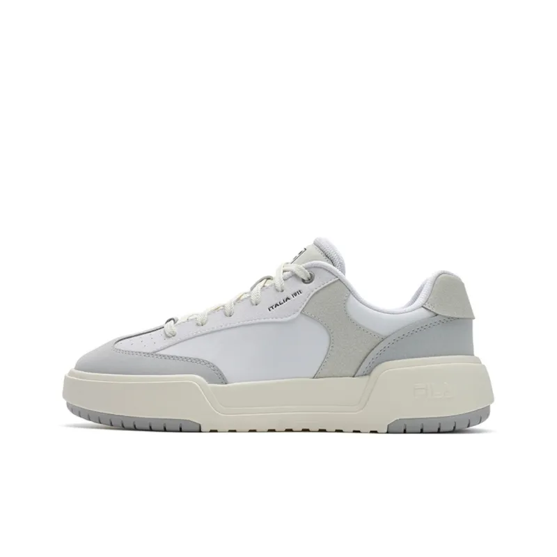 FILA Modern Slip Resistant, Waterproof, Quick Dry Low Top Skateboard Shoes Men's White Gray-0