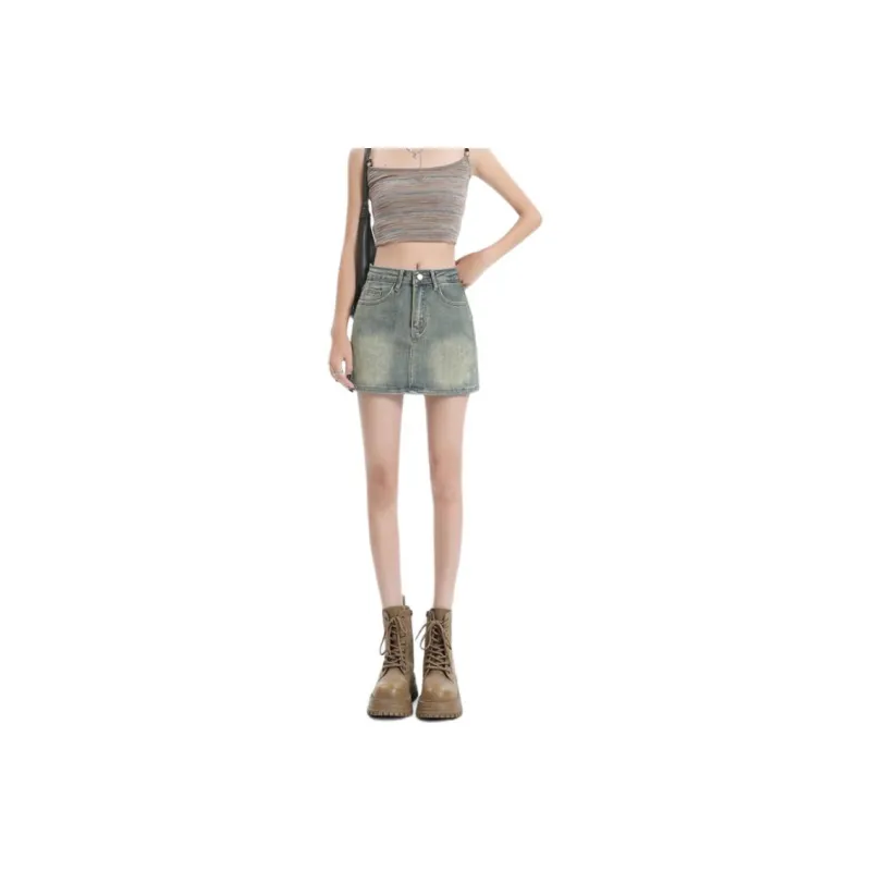 YINLEI Denim Short Skirts Women's-1