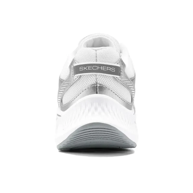 Skechers Women's GO Series Cushioning, Breathable, And Resilient Design Low Top Running Shoes Women's White Silver-3