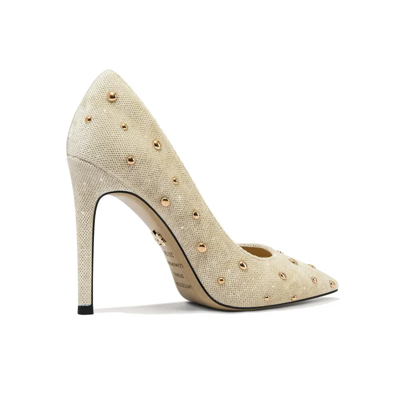 Lily Wei Joy At Our First Encounter Slim Heel High Heels Women's Cream Apricot-1