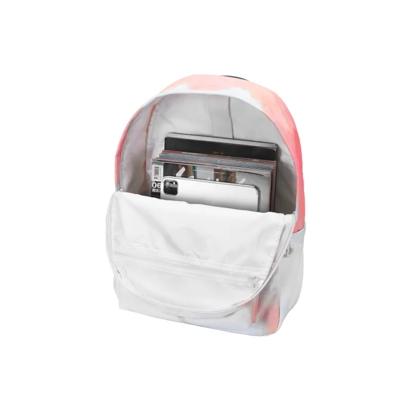 FINITE LOOP Eco Friendly Fabric Backpack Unisex Pink White-3