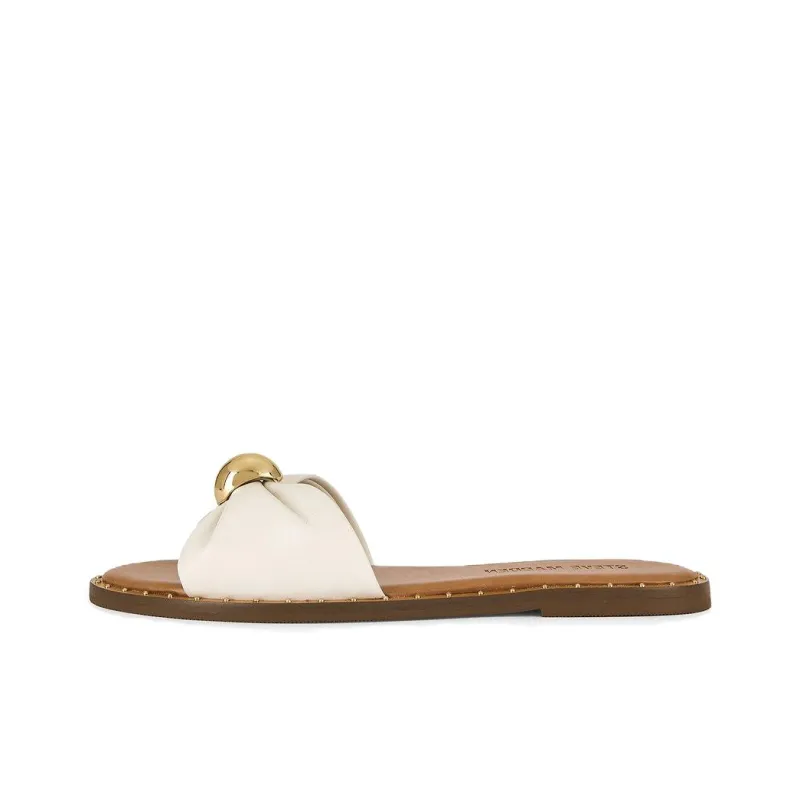 STEVE MADDEN Abrasion Resistant Slide Slippers Women's White-0