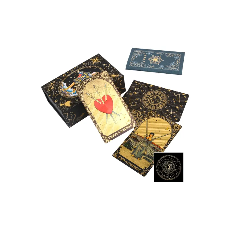 JINBANG Wite Tarot Collection, Gold Foil PVC Waterproof, Tarot Board Games-42