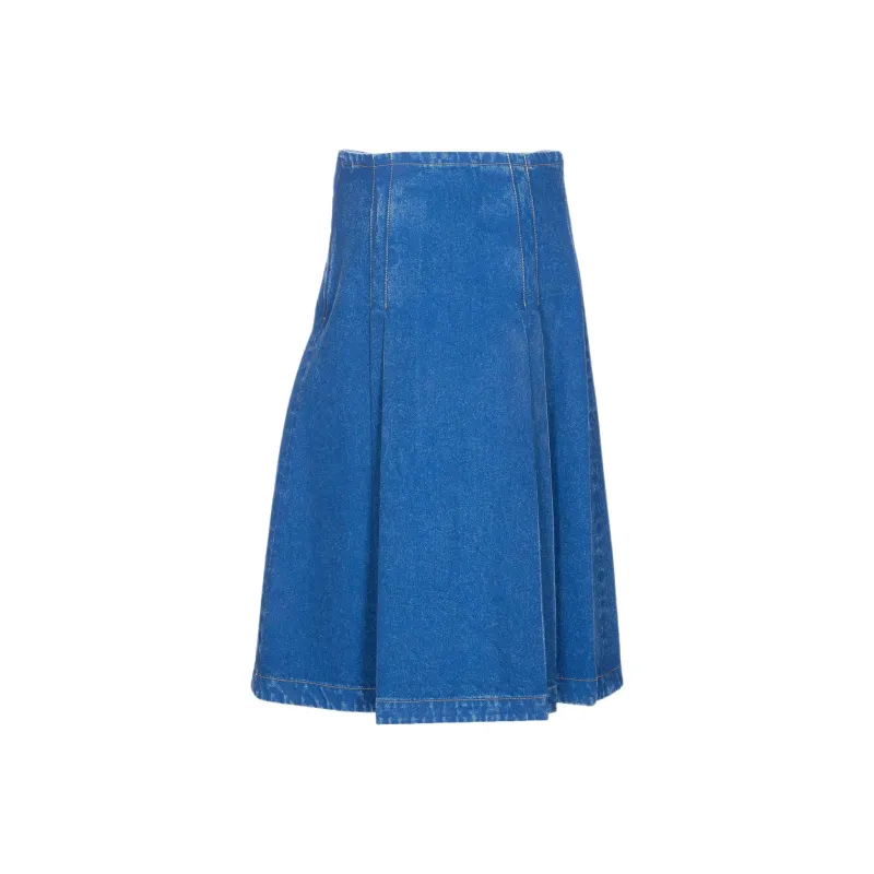 MARNI Denim Long Skirt Women's Blue-1