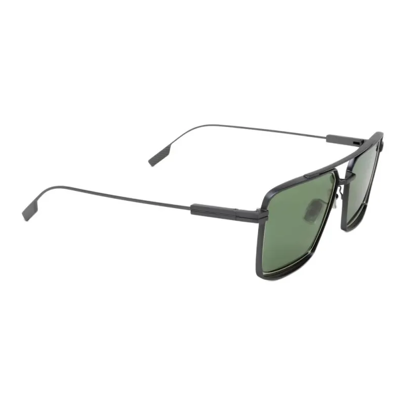 Zegna Metal Aviator Sunglasses Men's Black-1