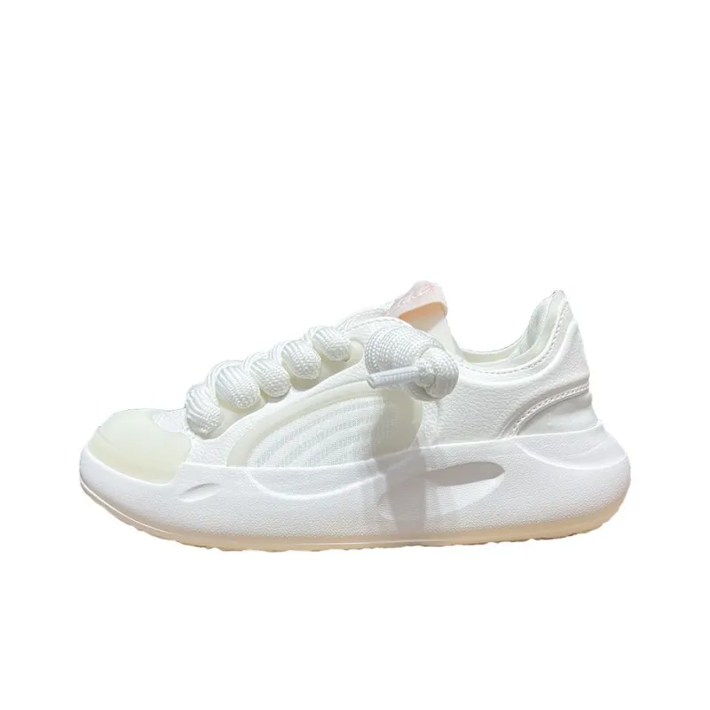 Erke Anti Slip Wear Resistant Low Top Casual Running Shoes Women's White-0
