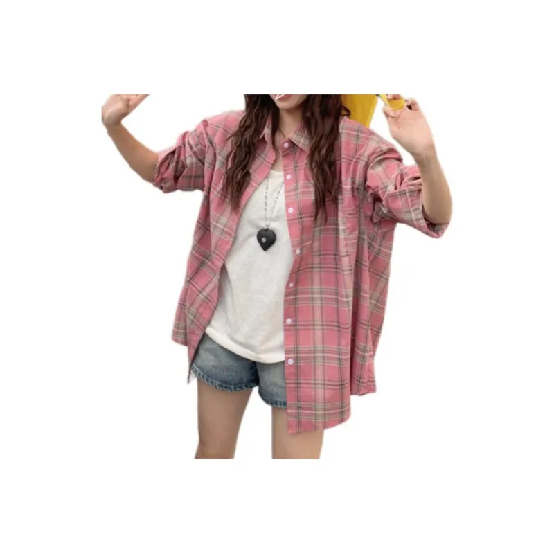 GOSO Shirts Women's Pink Plaid-0