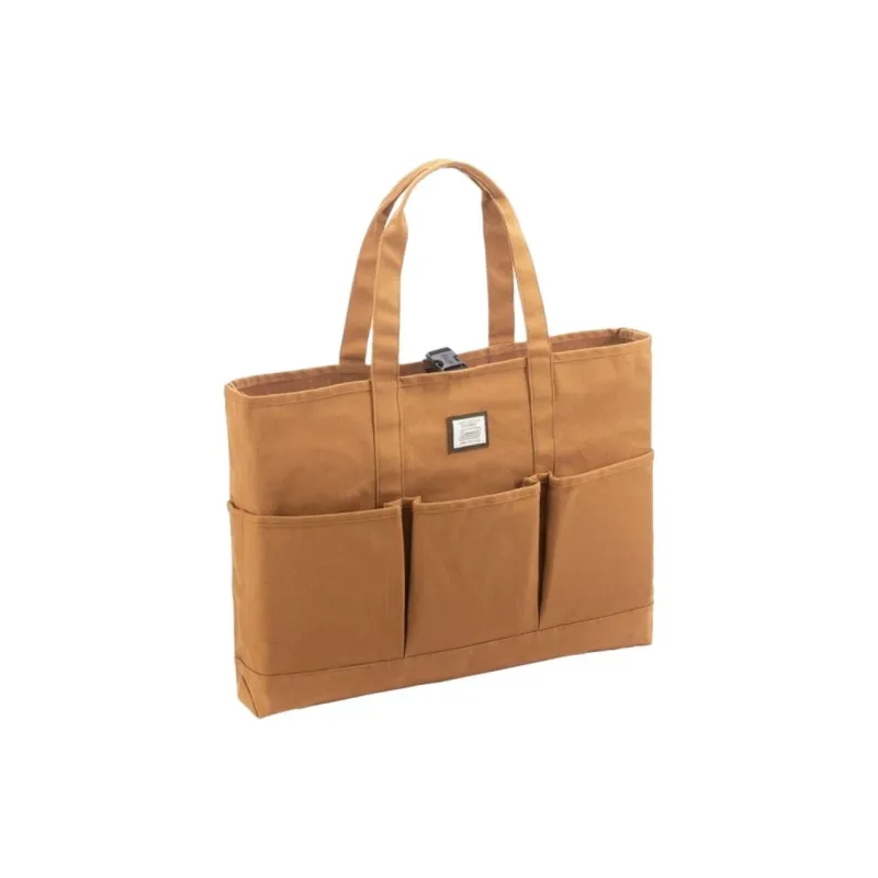 COLEMAN Cotton Tote Bag, Shopping Bag, Handbag Medium Size Unisex Light Brown-0