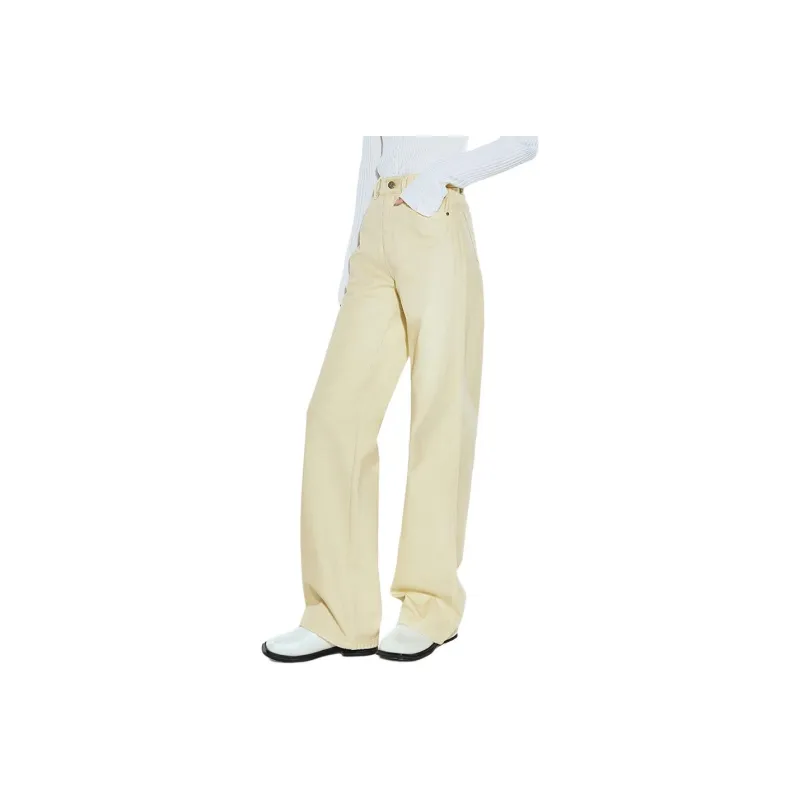 COVERINS Jeans Women's Light Yellow Green-1