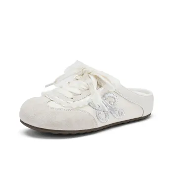Hotwind Cream Lace Series Slip Resistant Closed Toe Slippers Women's