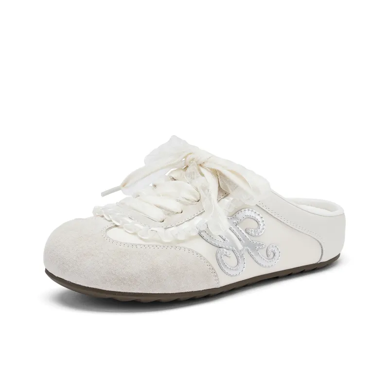 Hotwind Cream Lace Series Slip Resistant Closed Toe Slippers Women's-5