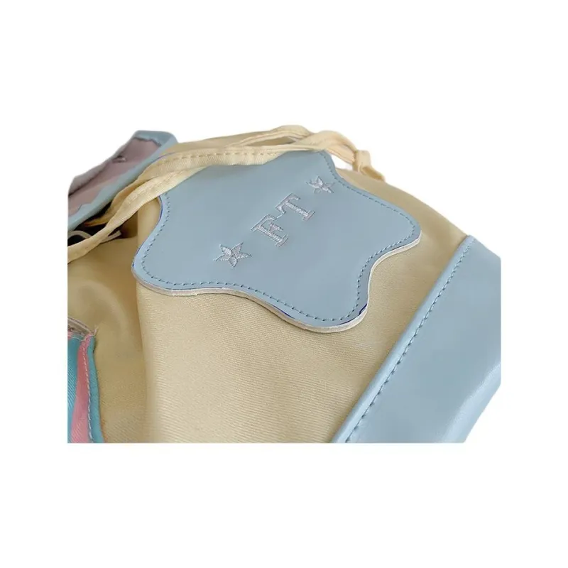 Elsvet Composite Cloth Backpack Unisex Yellow Blue Puppy-2