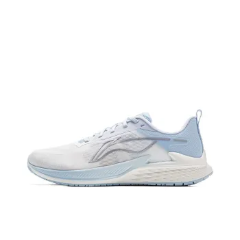 LiNing Breathable And Lightweight Low Top Physical Fitness Test, Physical Exam, Racing Running Shoes Women's White Blue