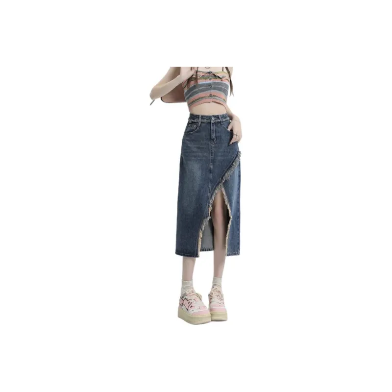 YINLEI Denim Long Skirt Women's-0
