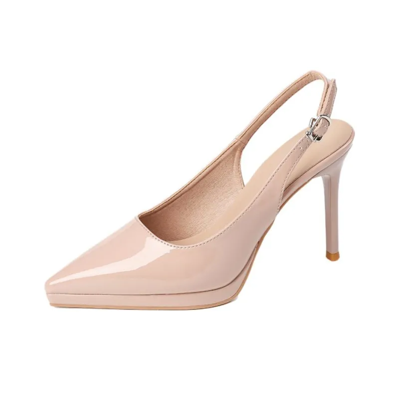 Varib Slim Heel High Heels 10CM Women's-7