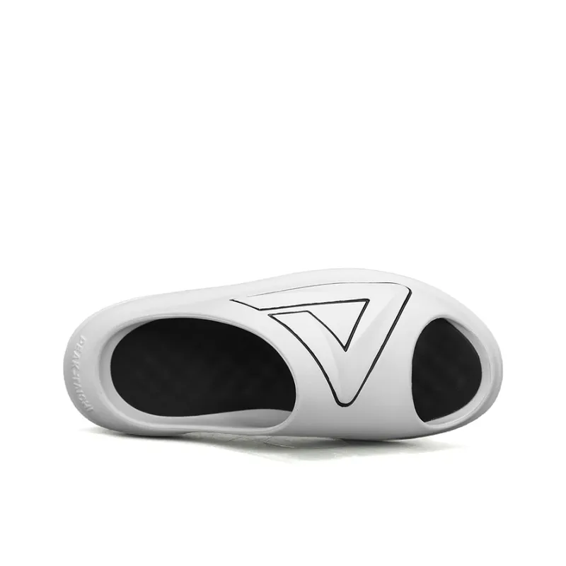 PEAK Very Small Fat Drag Slip Resistant Abrasion Resistant Cushioning Slide Slippers Men's Super Light White Black-2